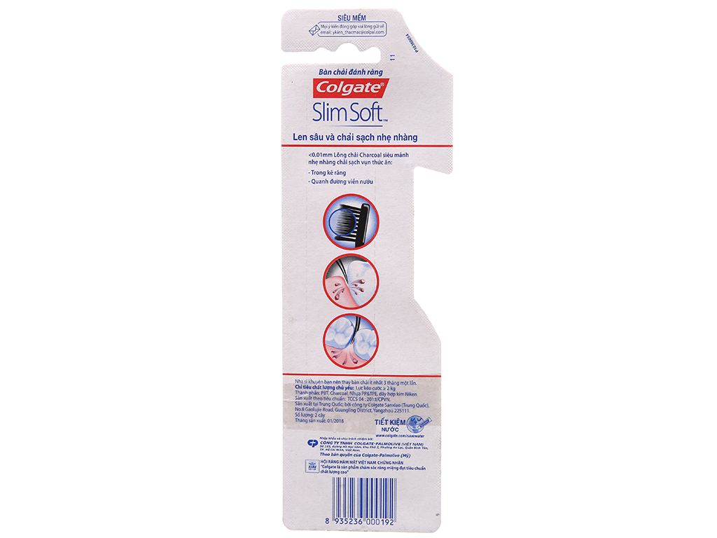 [Siêu thị WinMart] - Bộ 2 bàn chải đánh răng Colgate Slim Soft Charcoal