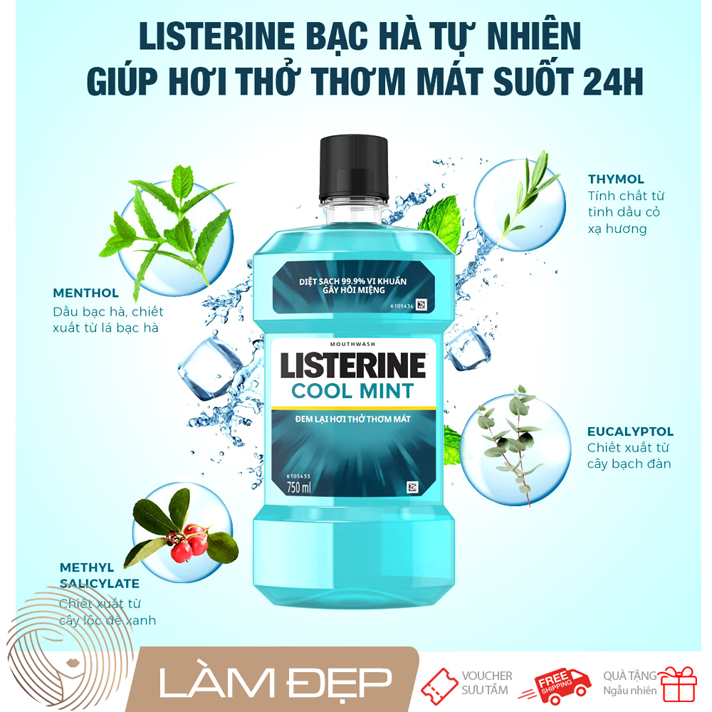Nước súc miệng Listerine coolmint 250ml Thái Lan