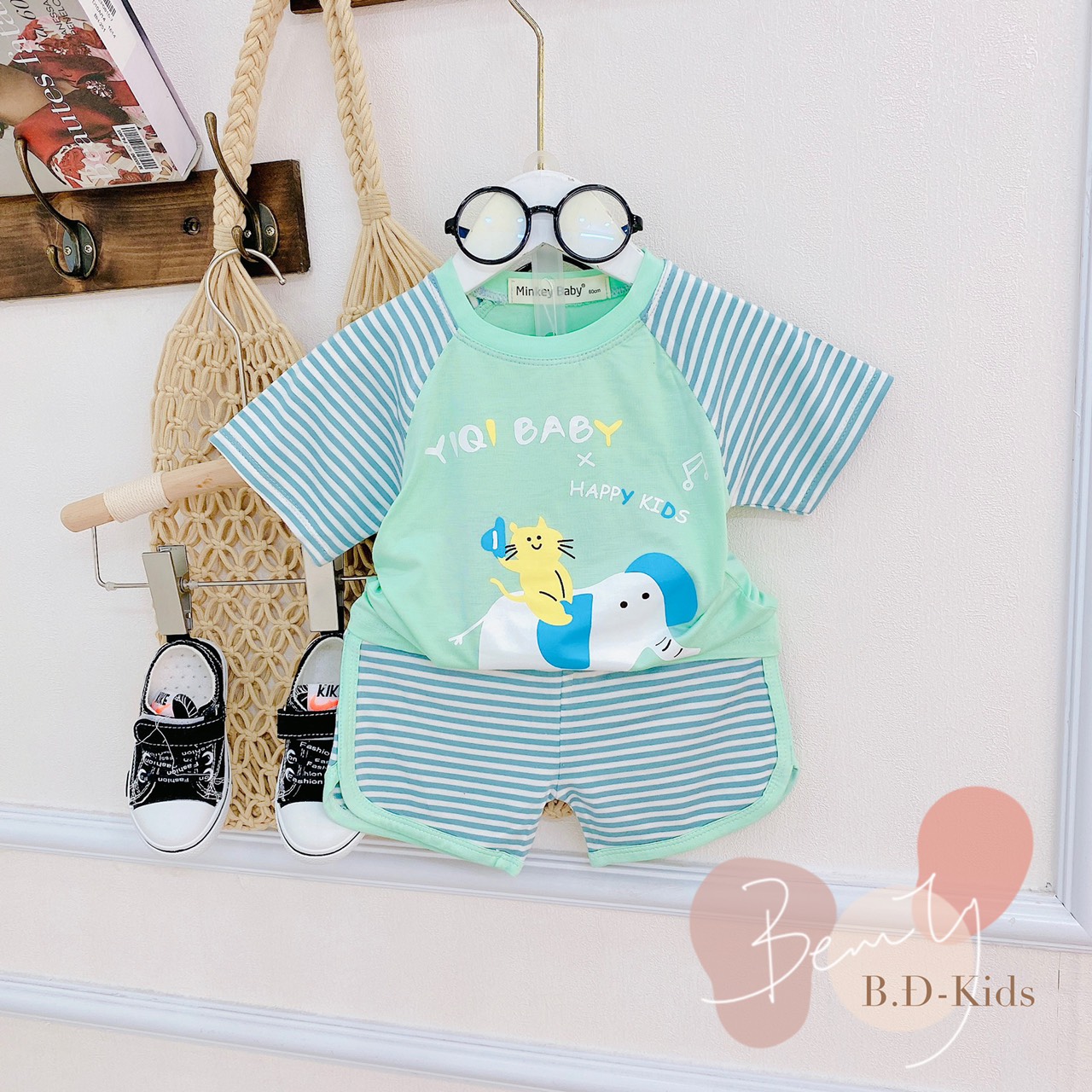 "sale bộ cộc tay thun lạnh minky mom cao cấp bé trai bé gái size 8-20kg"