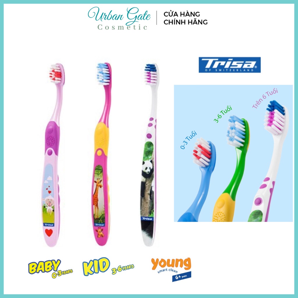 Bàn chải đánh răng em bé TRISA (0-3 Tuổi) |(3-6 Tuổi )|(Trên 6 Tuổi)/ Bàn chảy đánh răng cho bé
