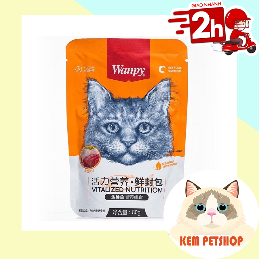 Combo Pate WANPY 7 VỊ cho Mèo gói 80g