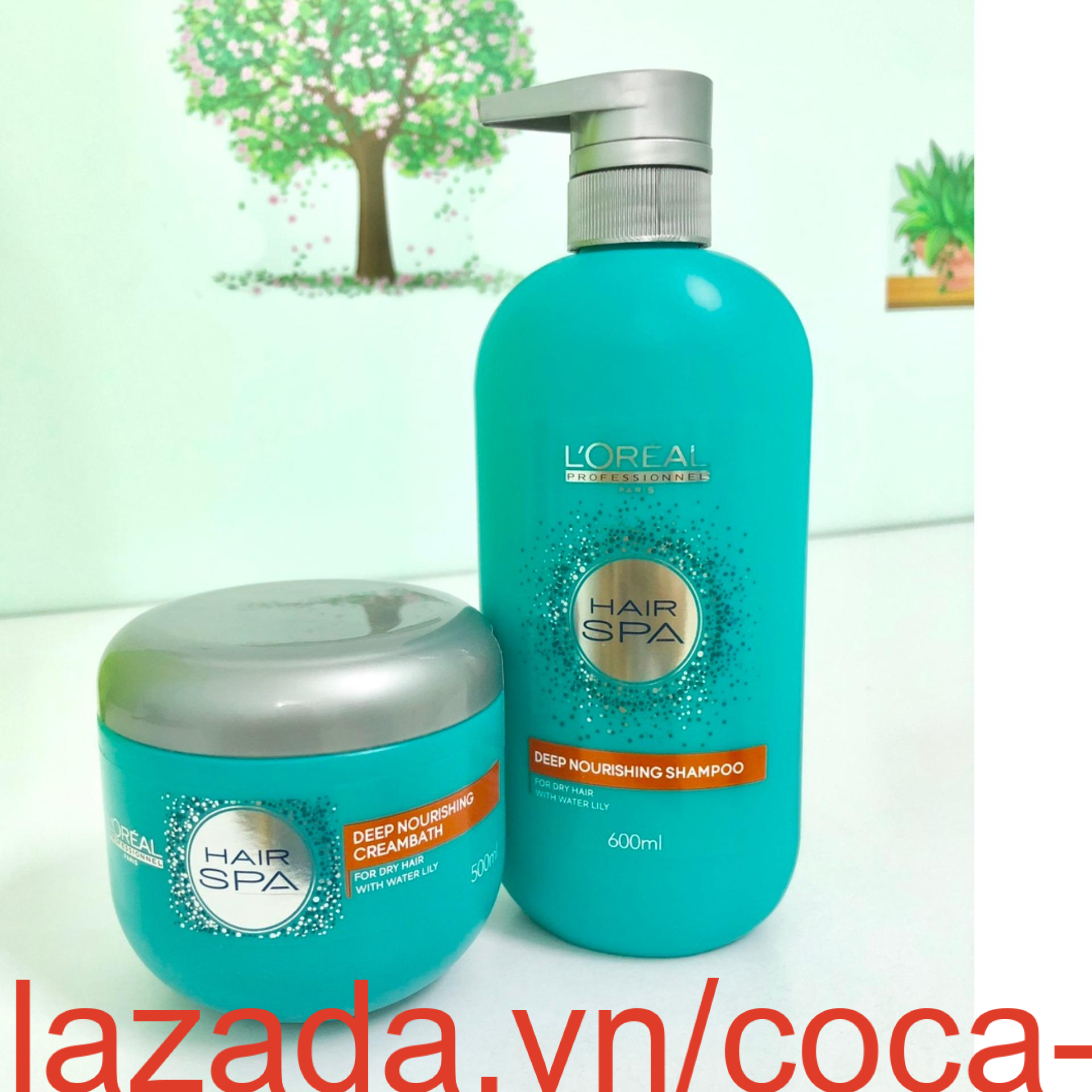 Cặp Gội - Hấp Loreal Hair Spa Siêu Mềm Mượt 600ml (xanh) Mẫu mới Cặp Gội - Hấp Loreal Hair Spa Siêu Mềm Mượt 600ml (xanh) Mẫu mới