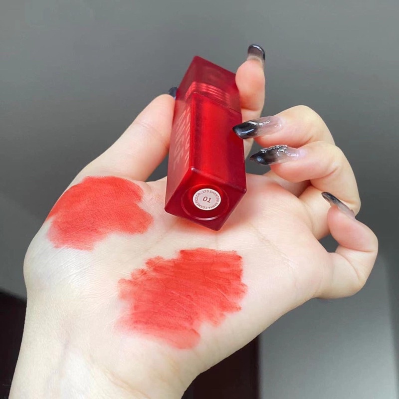 Son kem vỏ đỏ vuông herorange velvet