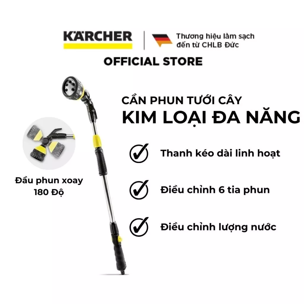 Karcher steel gardening spray Rod, composed of 6 adjustable water jet, flexible length adjustment