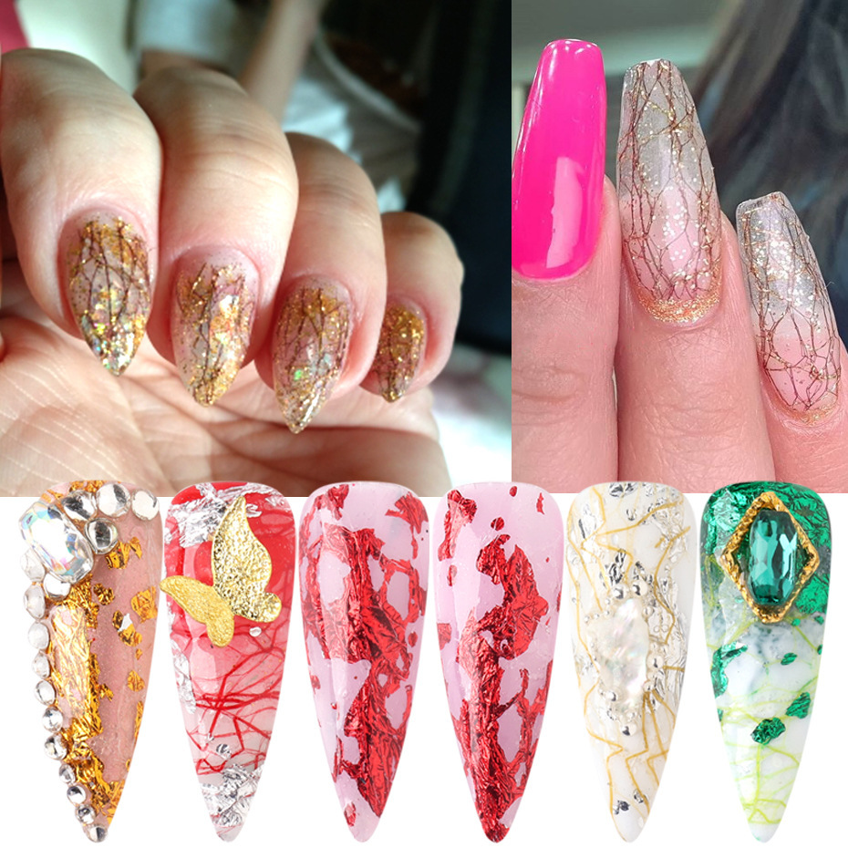 Foil Ren Giấy Bạc 10 Màu Trang Trí Móng