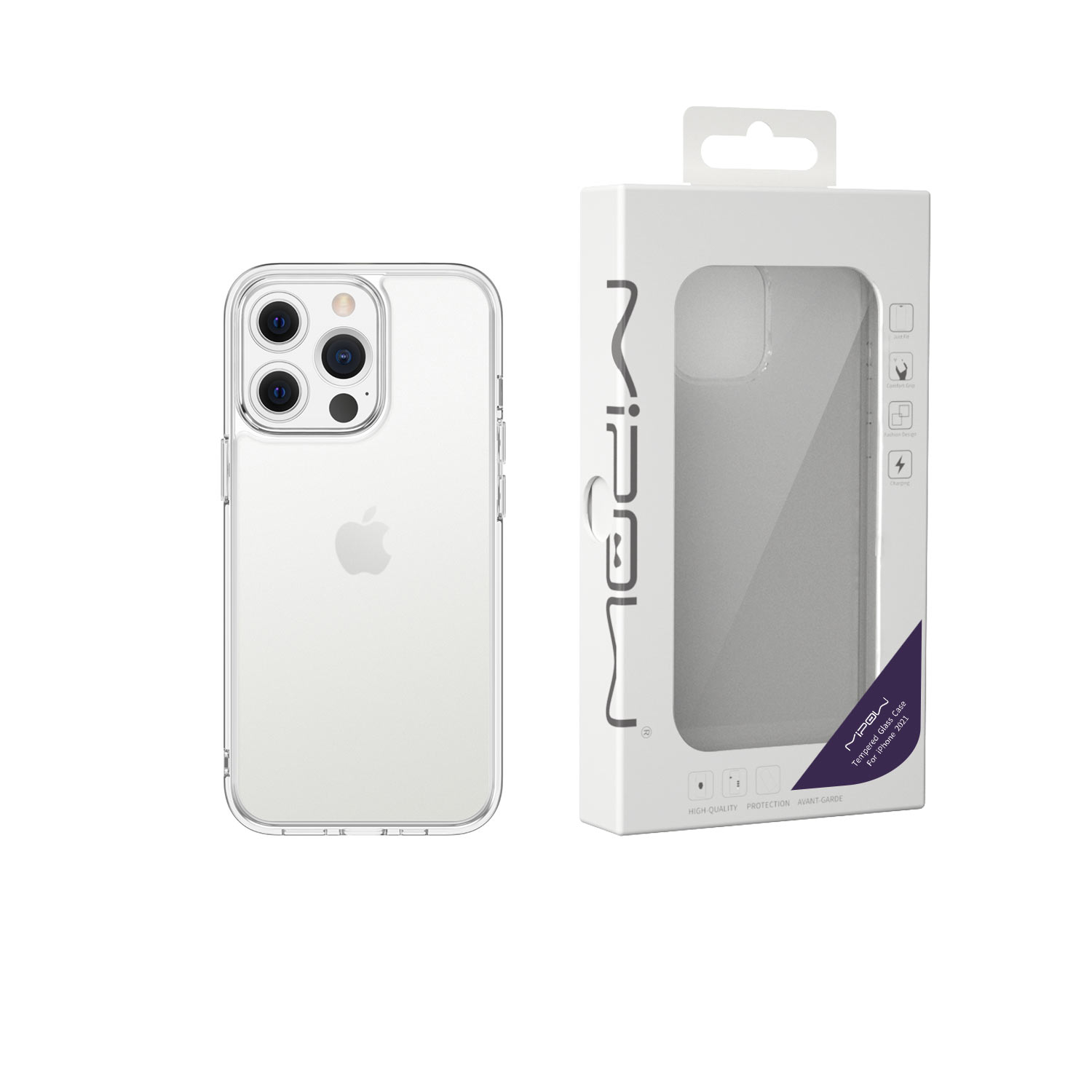 Ốp lưng trong suốt mipow tempered glass dành cho iphone 13 mini, iphone 13/ 13 pro, 13 pro max - hàng chính hãng