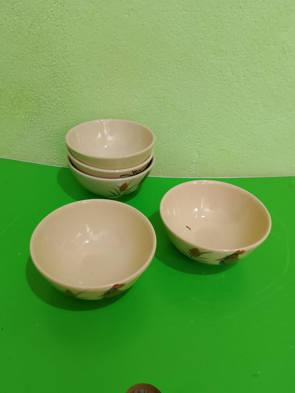 combo 10 chén cơm vẽ con gà ( loại thường sành )