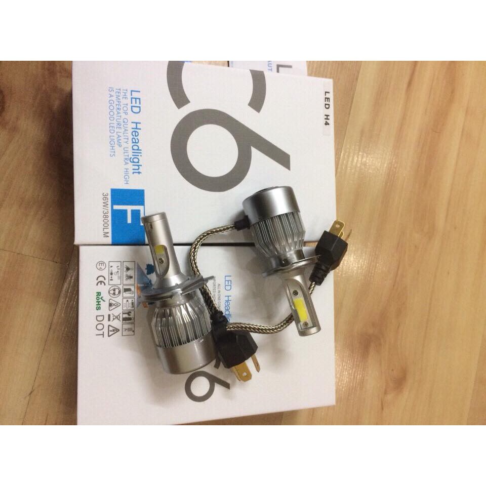Đèn pha led C6-2tim H4 36w ( Giá 1 bóng)