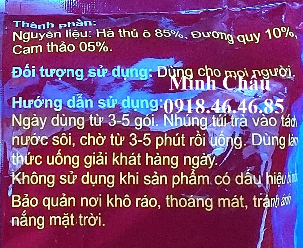 [HCM]Trà Hà Thủ Ô bịch 100 gói Vĩnh Tiến