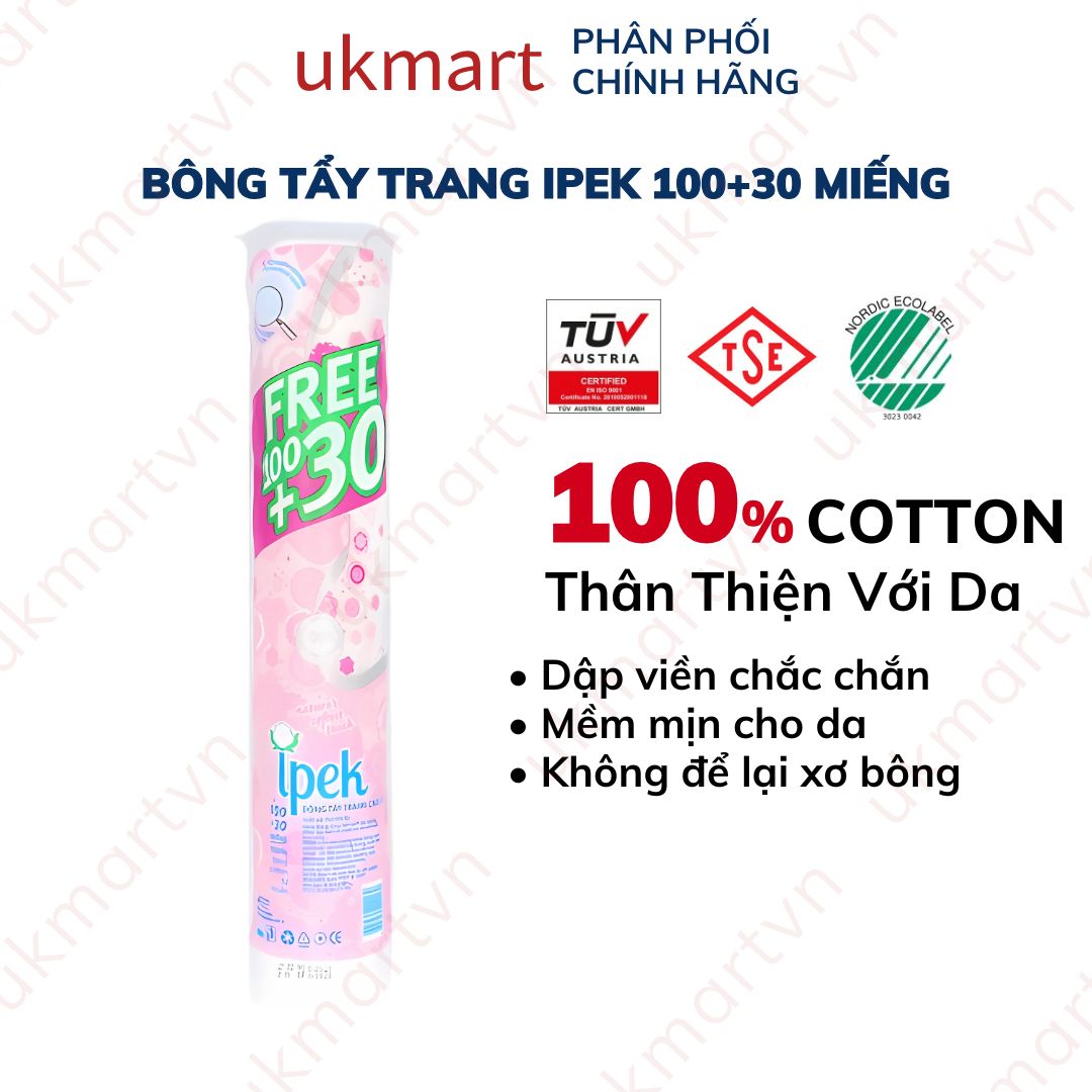Bông Tẩy Trang Ipek 80 miếng, 130 miếng, 150 Miếng