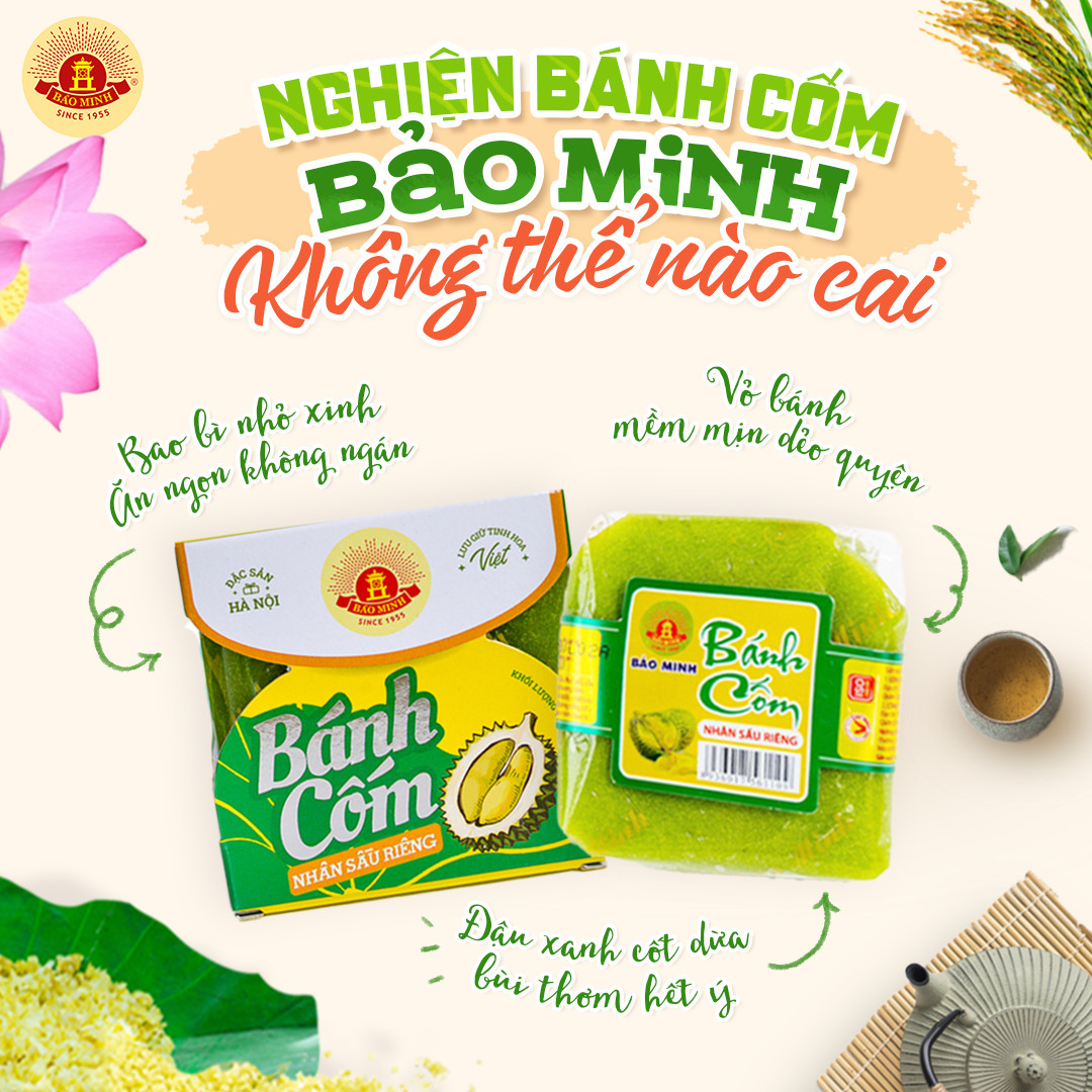 Bánh cốm sầu riêng Bảo Minh 75g