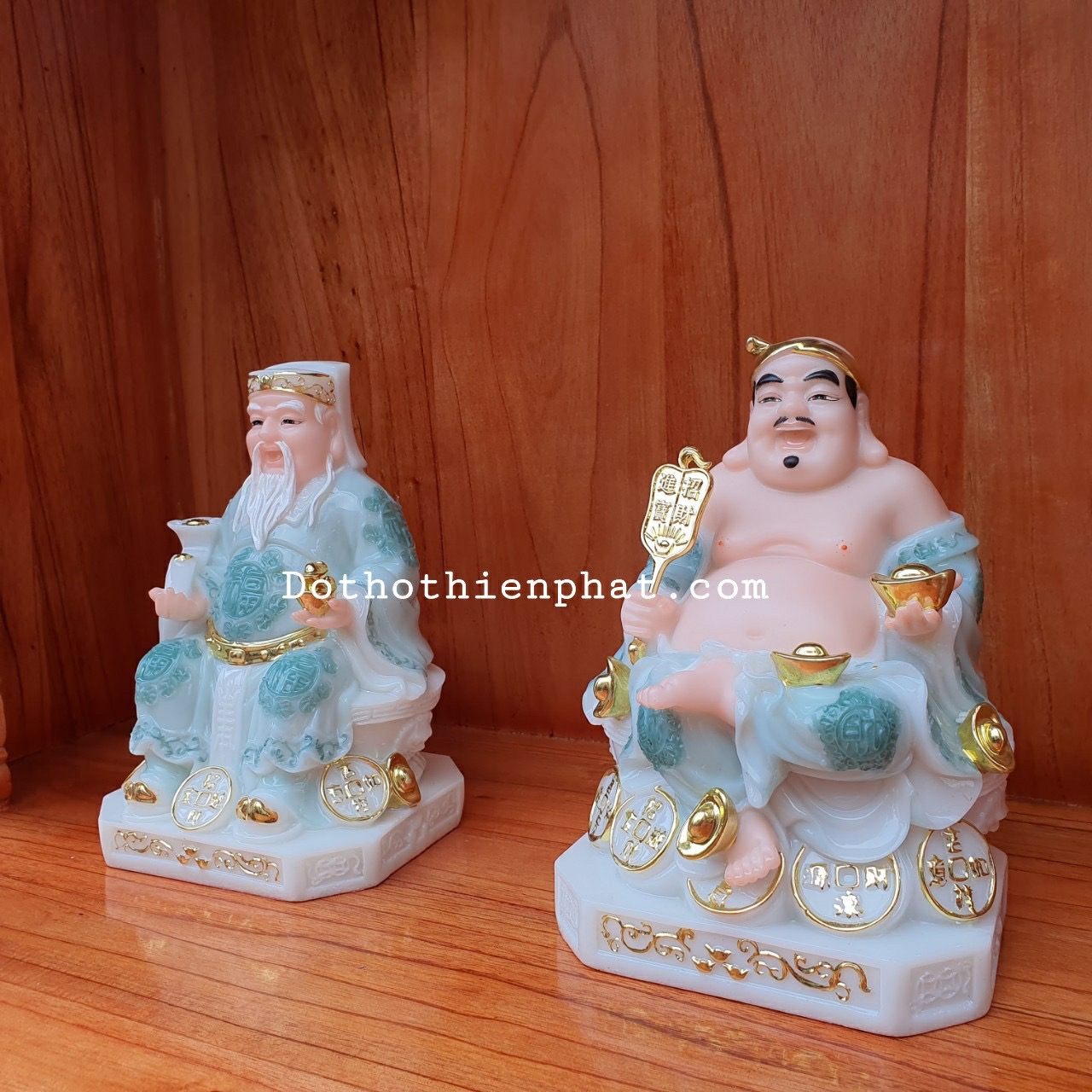 Cặp thần tài ông địa đá 8in cao 20 cm