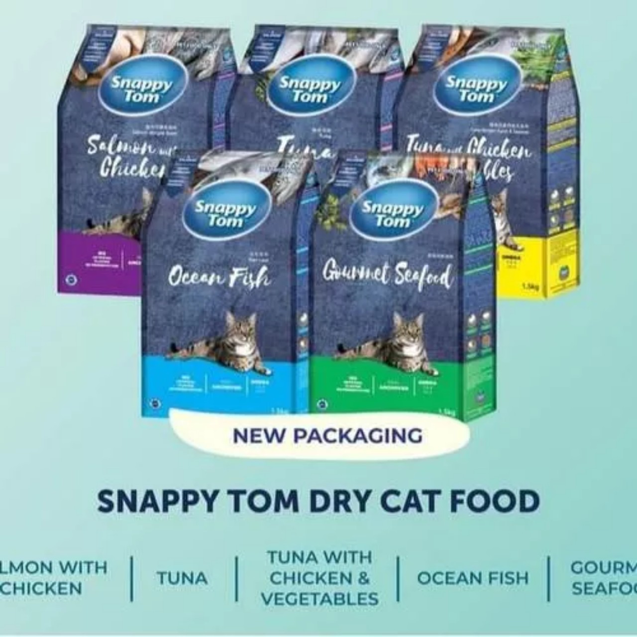 Thức Ăn Hạt Viên Cho Mèo Snappy Tom - Bao 1,5 Kg