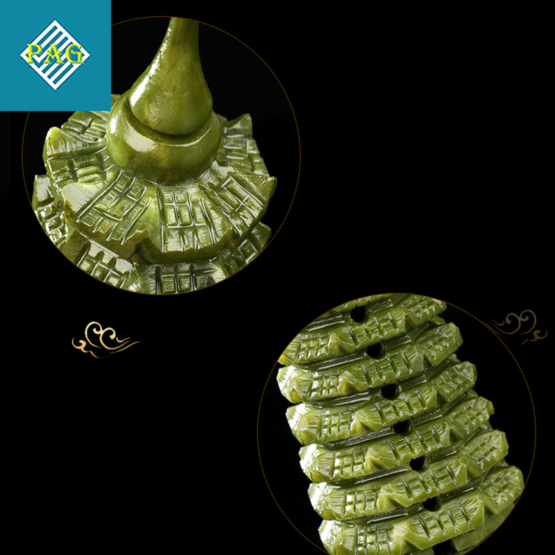 THÁP VĂN XƯƠNG 9 TẦNG ĐÁ LAM NGỌC 19 cm