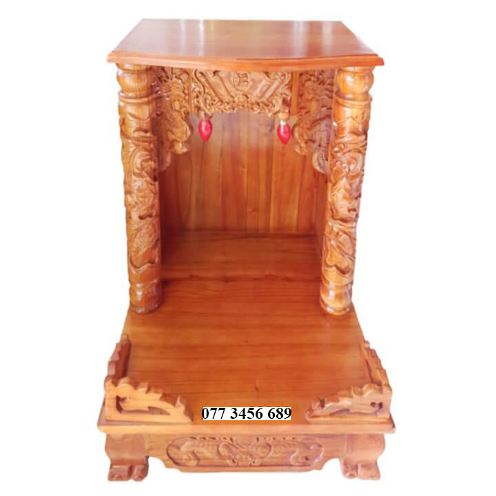 Bàn thờ thần tài ông địa gỗ xoan ngang 48cm quỳ trụ , ban tho ong dia , ban tho than tai