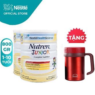 Tặng 01 Bình Giữ Nhiệt Lock&Lock 500ml Combo 2 lon sữa bột Nutren Junior cho trẻ từ 1-12 tuổi lon 850g