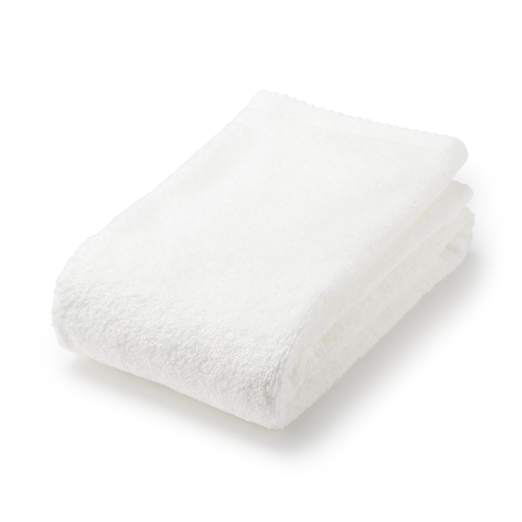 Muji Khăn Mặt Dày Dệt Kiểu Pile - Trắng Ngà