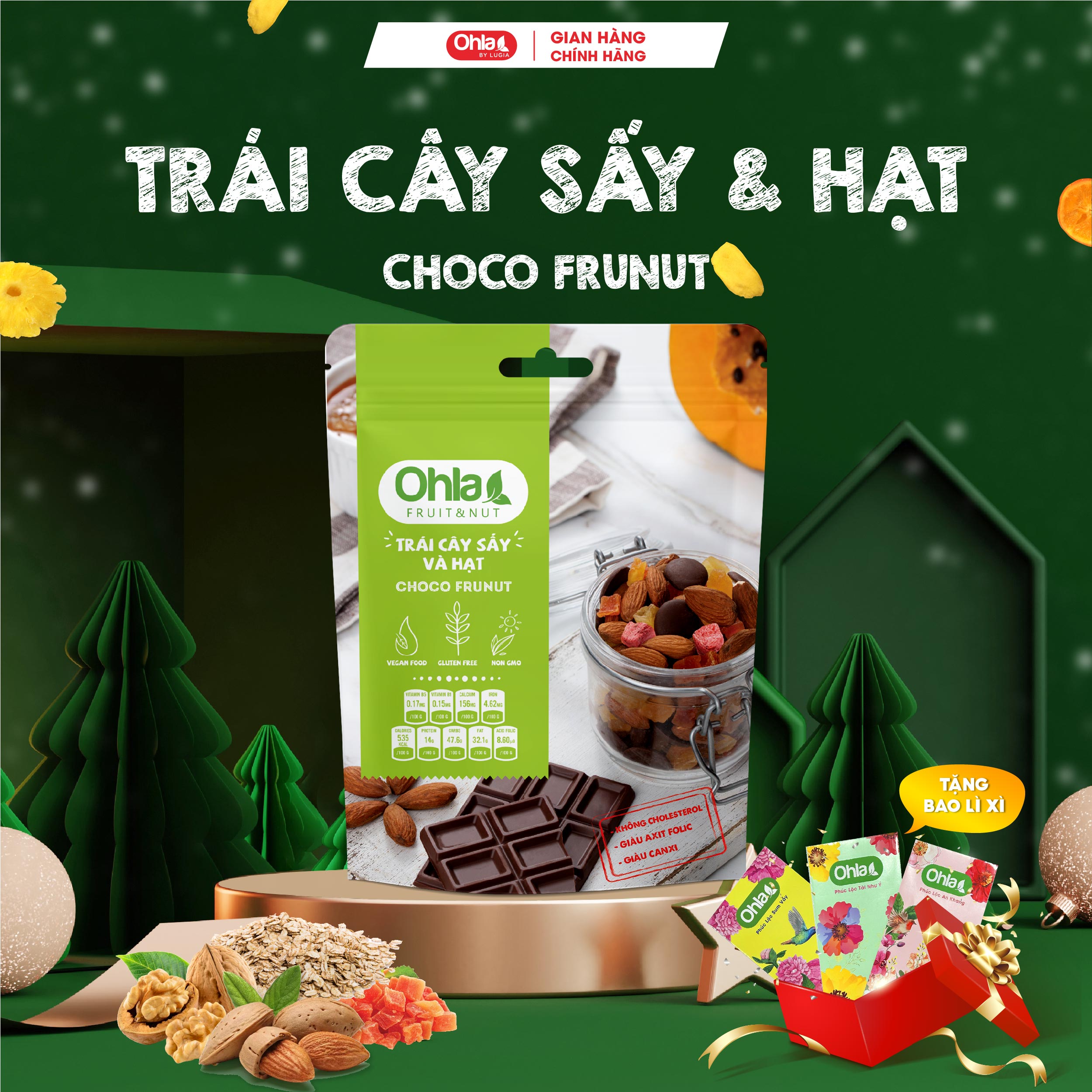 Trái Cây sấy & Hạt Choco Frunut - 100g