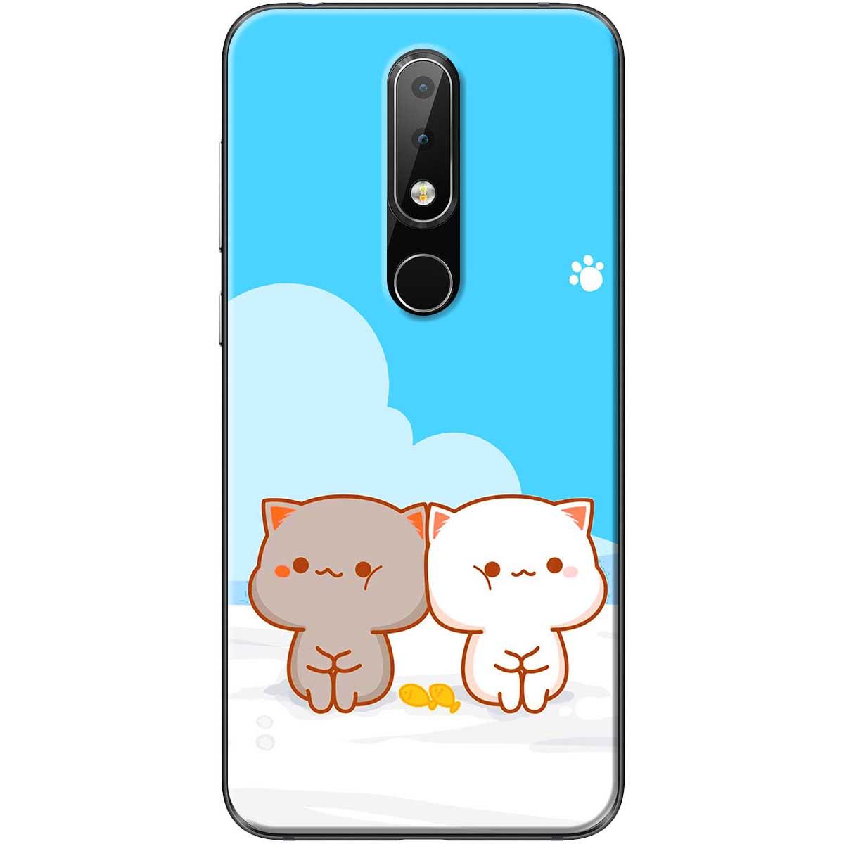 [HCM]Ốp lưng Nokia 6.1 Plus Mèo mập nền xanh