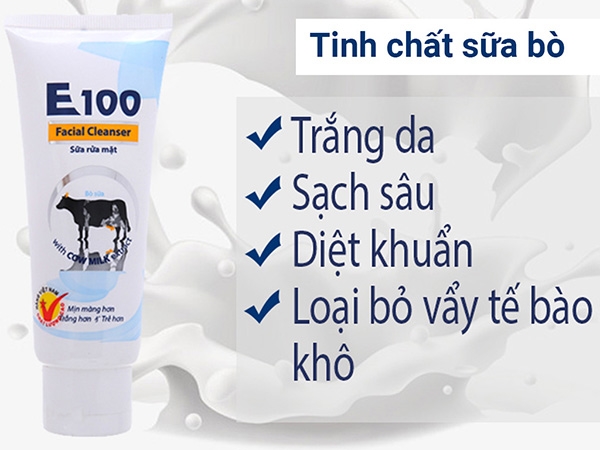 Sữa Rửa Mặt Dưỡng Da lành tính E100