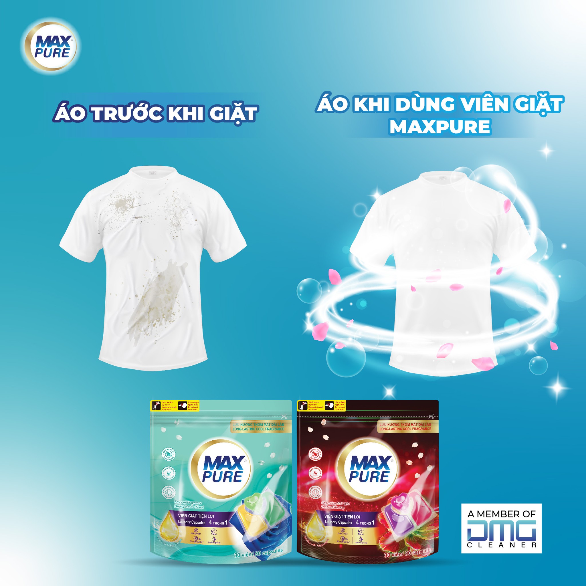 Viên giặt Maxpure 4in1 - Giải pháp giặt giũ cho cuộc sống hiện đại