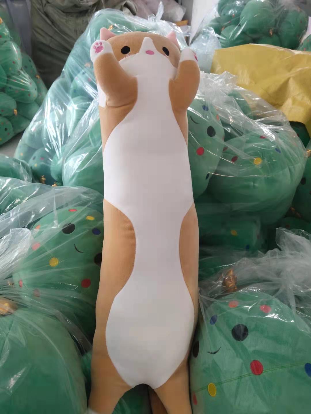 sleeping cat hugging pillow