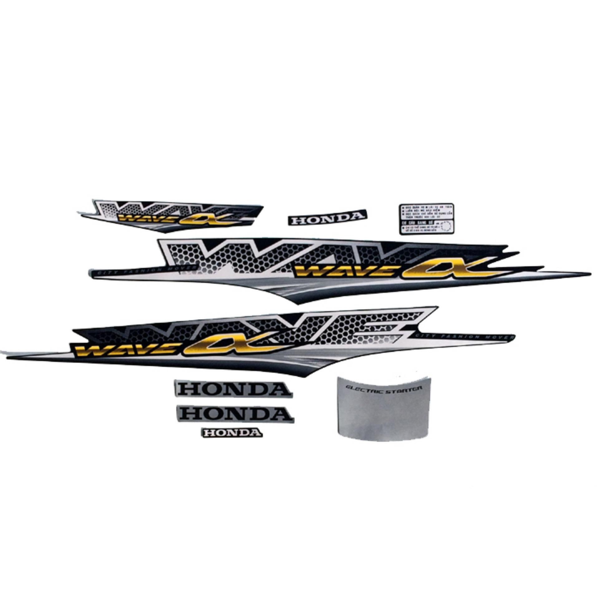 Bộ decal xe Wave Alpha 2012 màu trắng