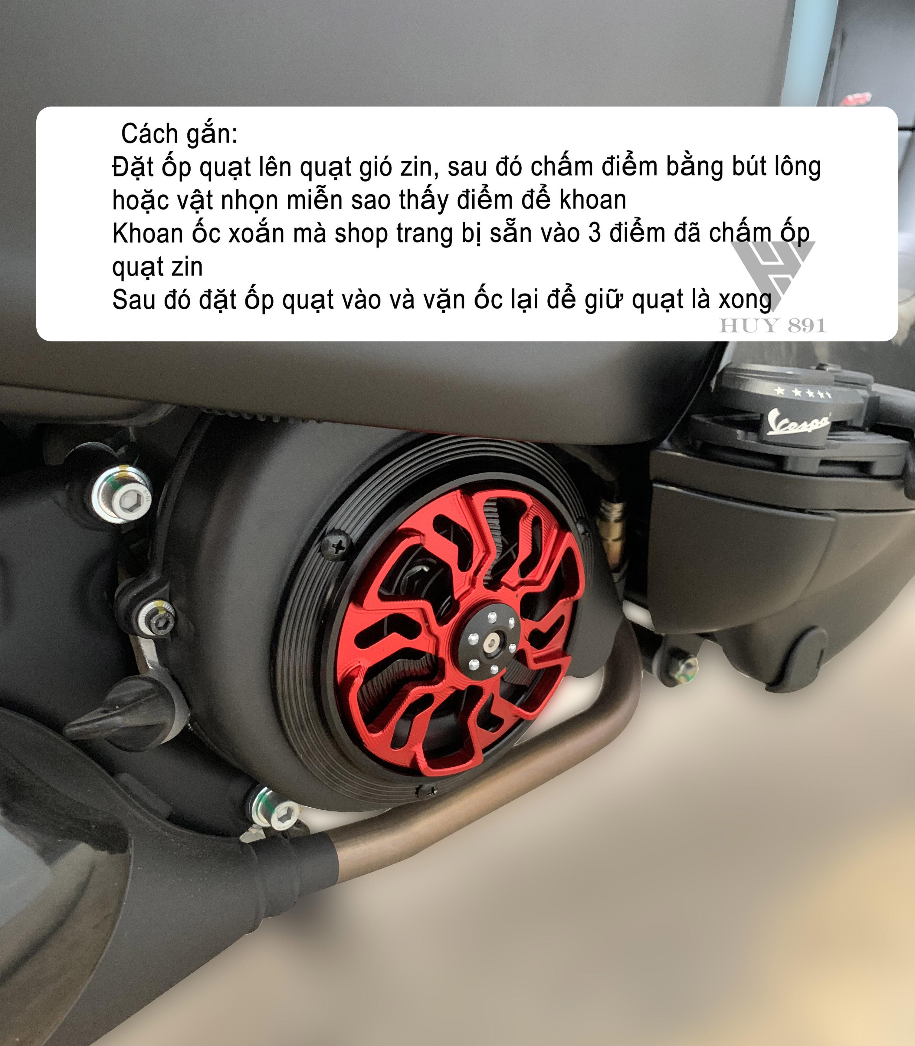Quạt gió nhôm CNC dành cho xe Vespa
