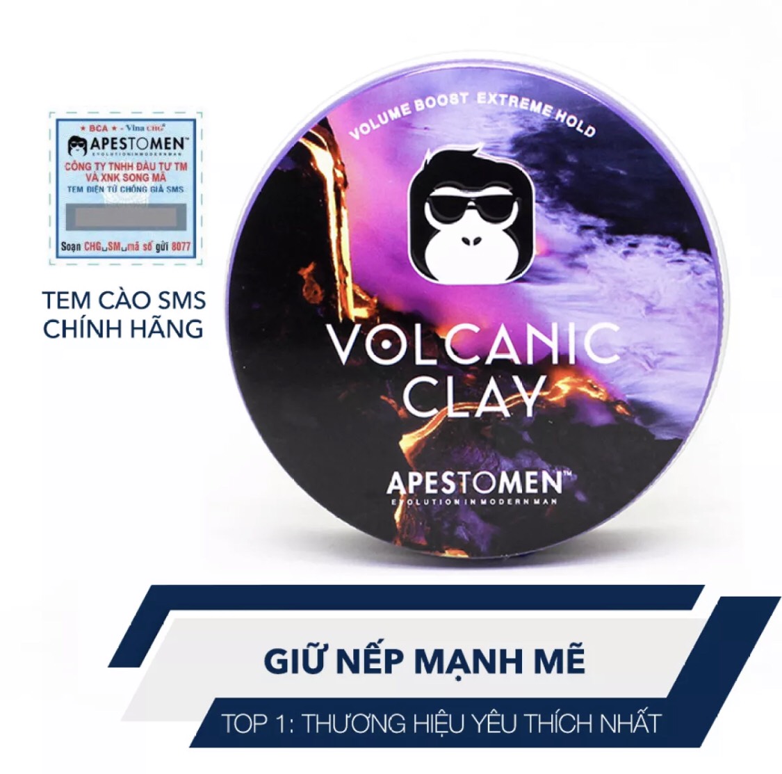 [HCM]Sáp vuốt tóc Apestomen Volcanic Clay