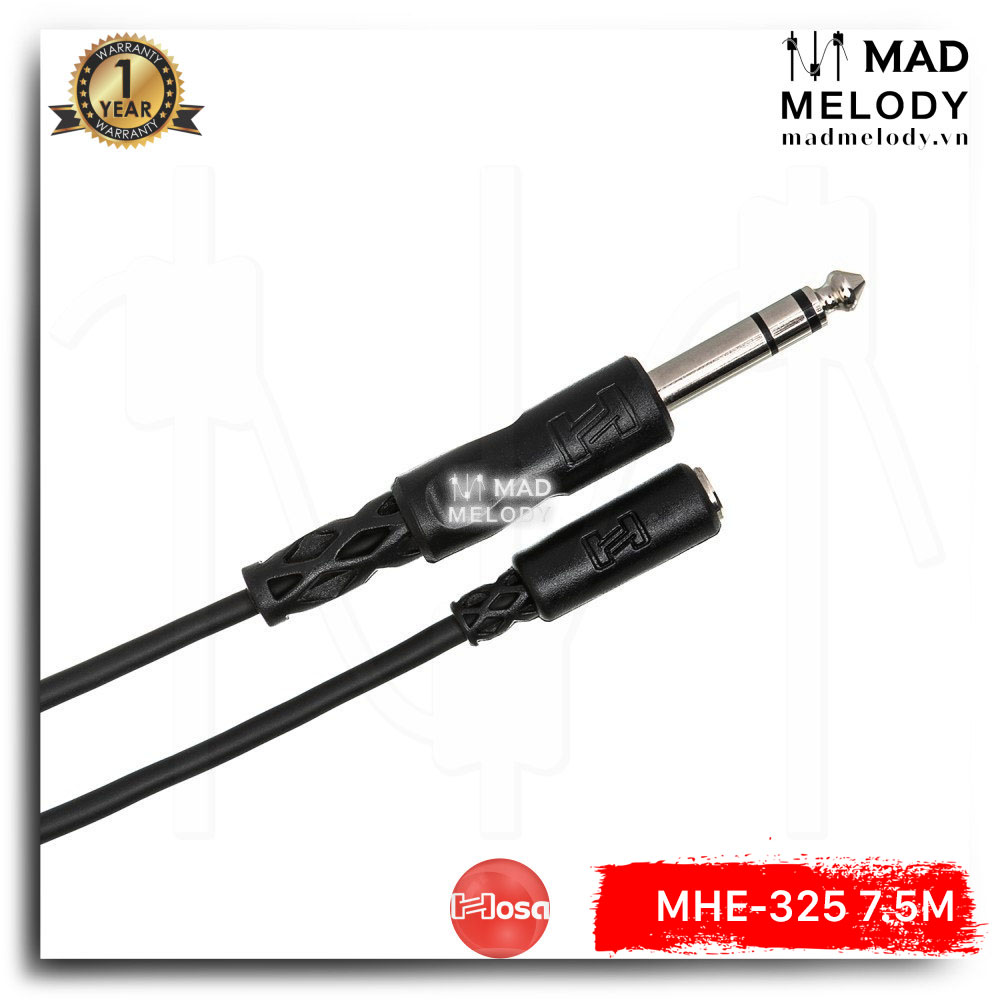 Hosa Headphone Extension Cable MHE-325 (7.5m) (3.5mm TRS - 1/4in TRS) [Dây nối dài tai nghe 3.5mm qua 6ly NEW]