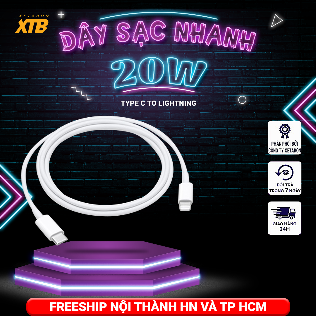 Dây Sạc Nhanh 20W IPhone chân TypeC-Lightning Zin New Bảo Hành 12 Tháng