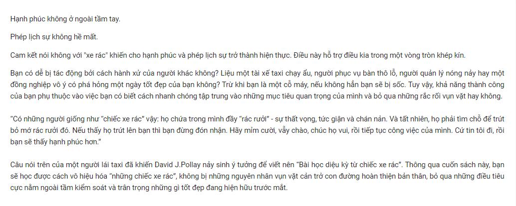 Bài Học Diệu Kỳ Từ Chiếc Xe Rác (Tái Bản)