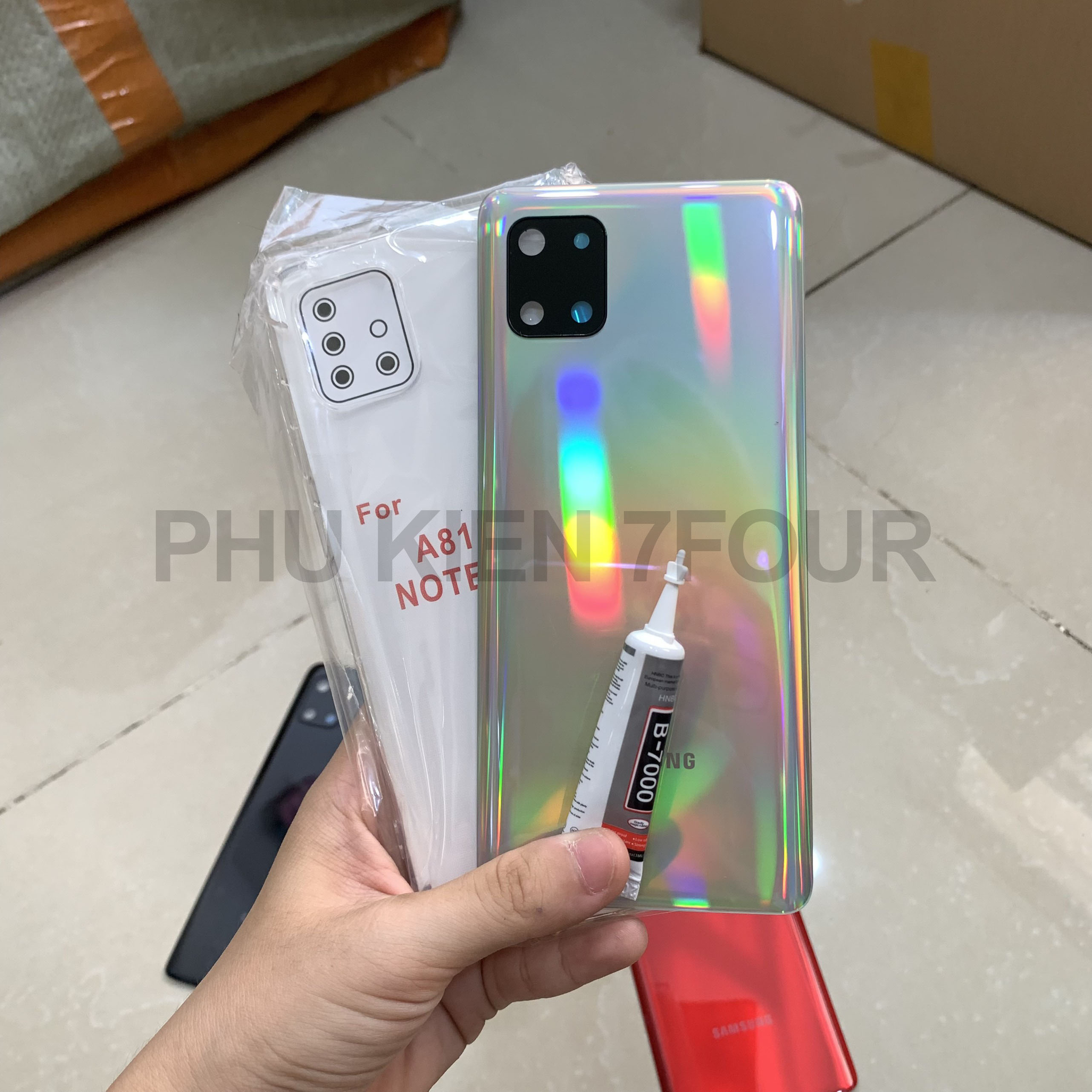 Nắp Lưng Samsung Note 10 Lite kèm kính camera và ron keo dán - 7Four