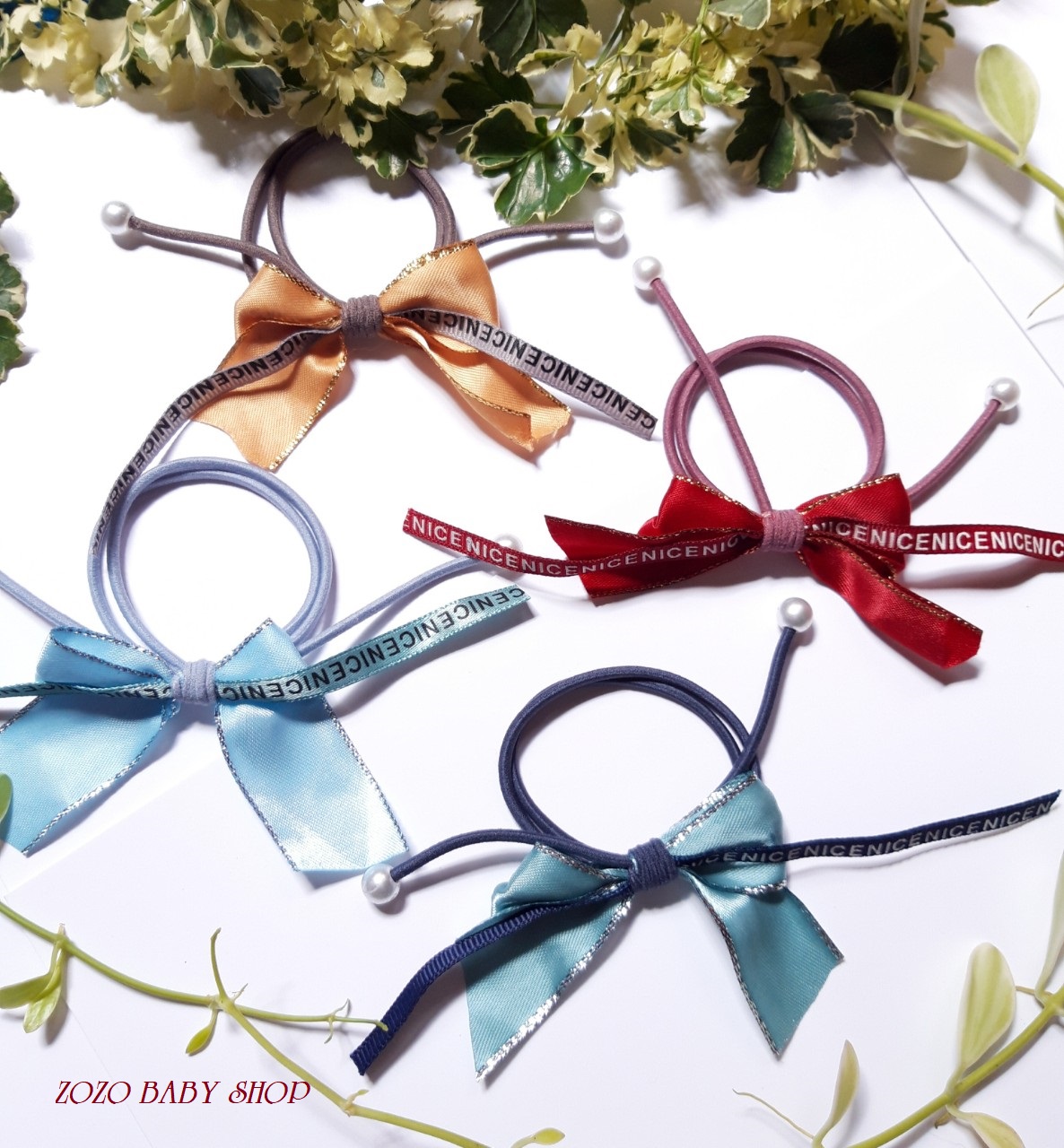 Cột tóc nơ phong cách hàn quốc ( dây cột bền, co giãn cực tốt)