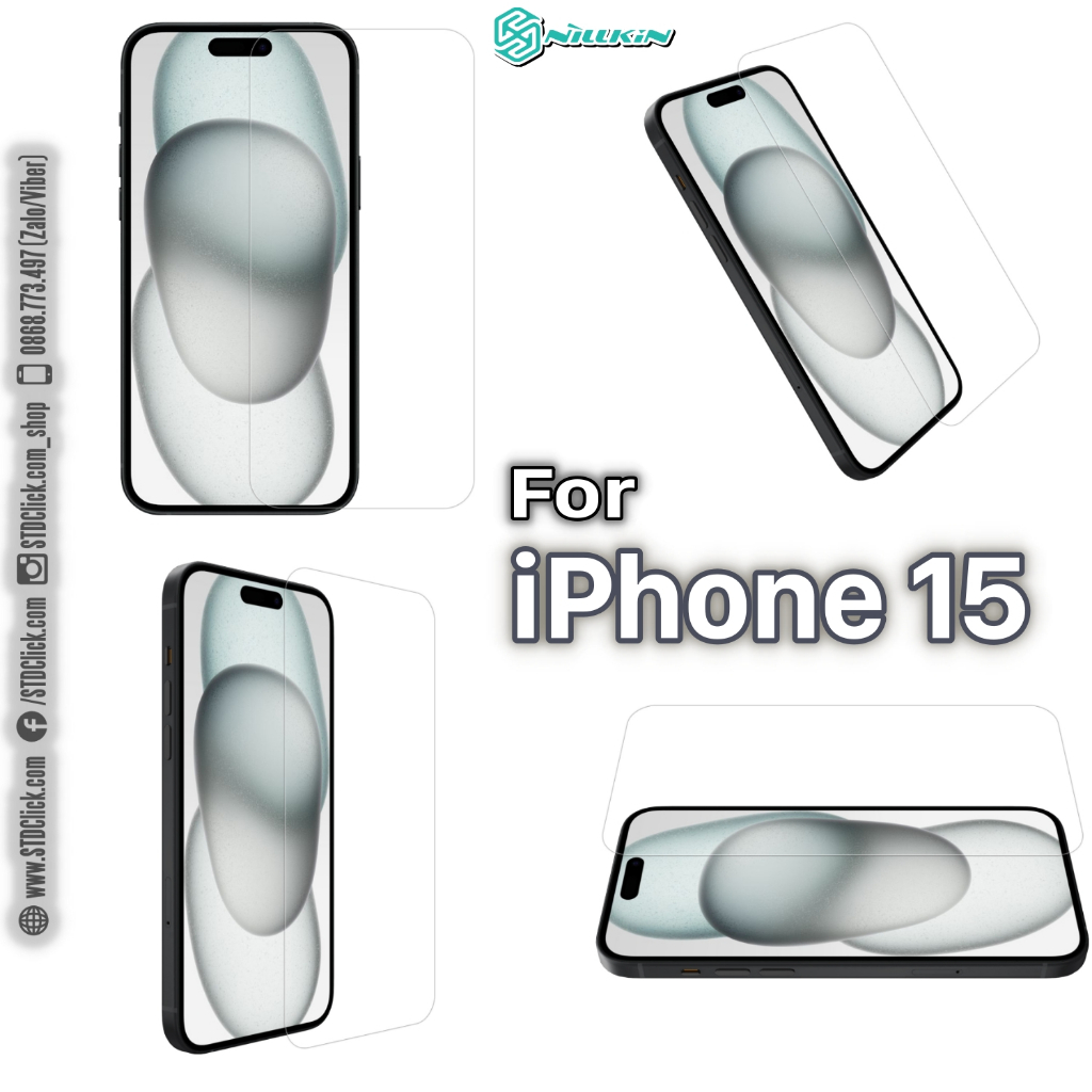 Kính cường lực iphone 15 pro max - 15 pro - 15 plus - 15 nillkin h+pro 0.2mm chính hãng