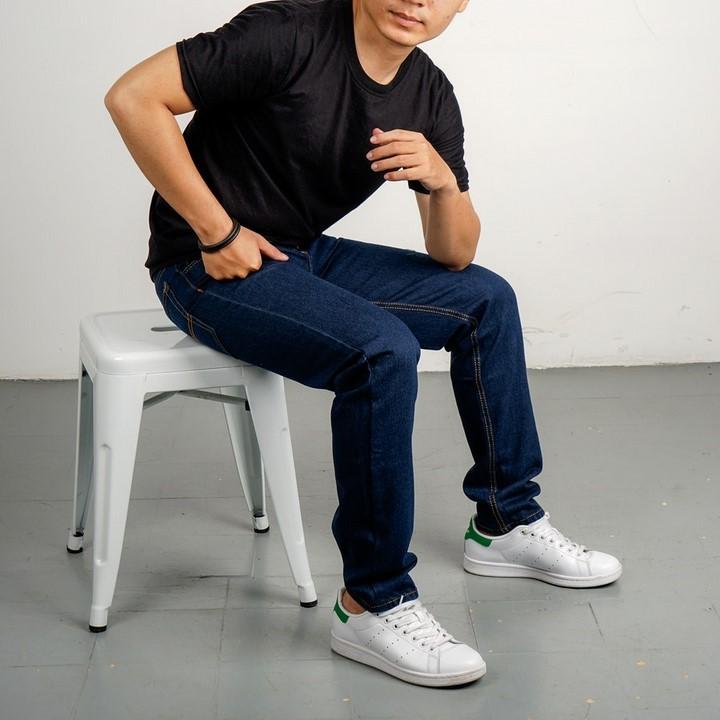 Quần jean nam ống suôn MO1 (Xanh đậm)