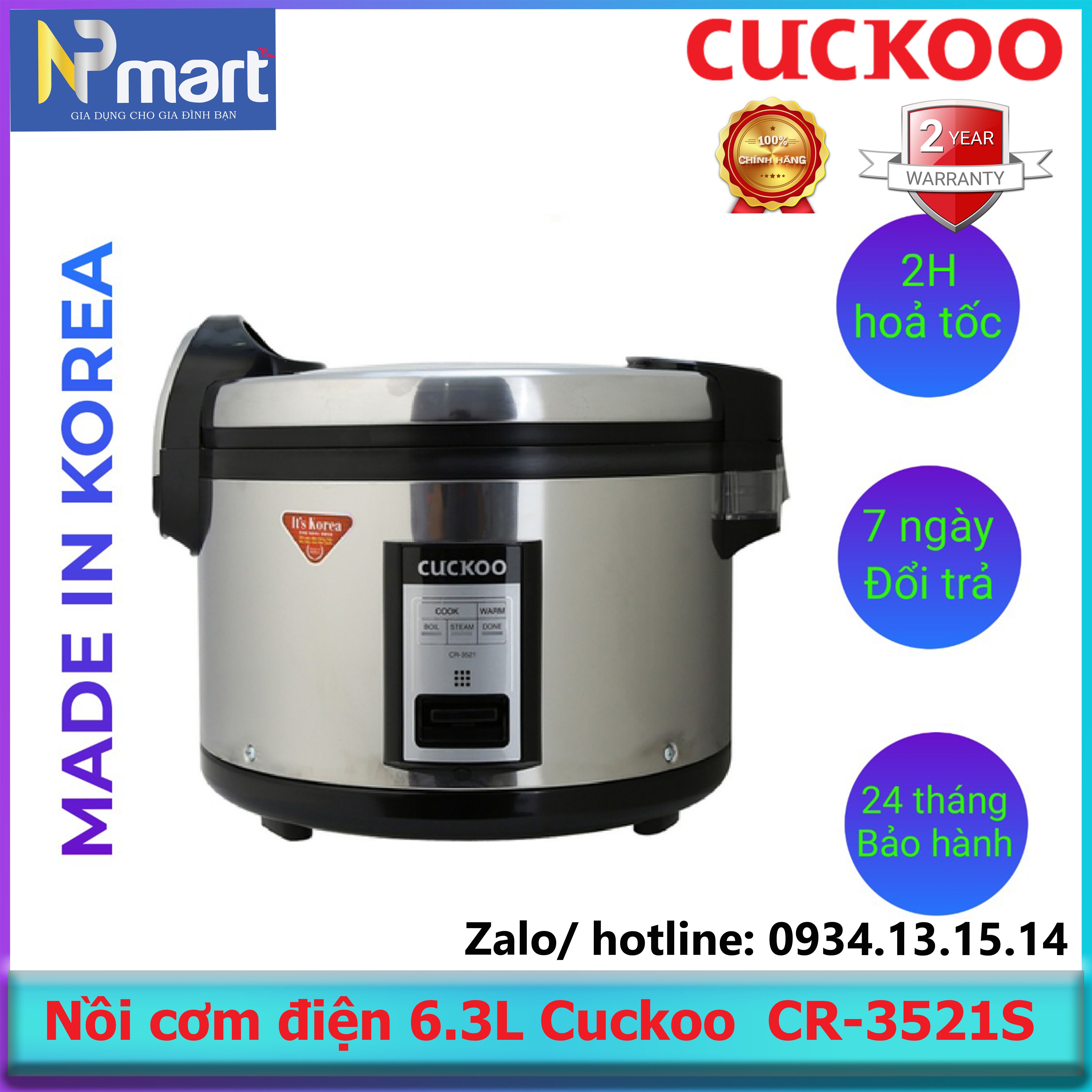 Nồi cơm điện Cuckoo CR-3521S xuất xứ hàn quốc