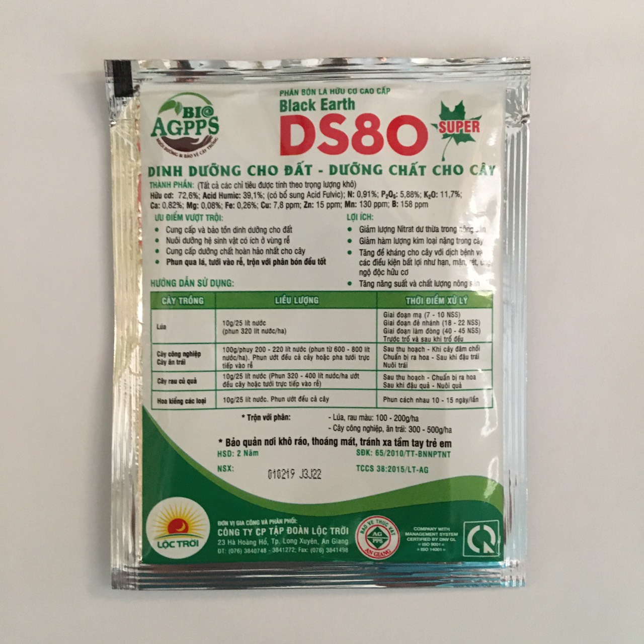 Black Earth DS80 - PHÂN BÓN LÁ HỮU CƠ CAO CẤP DS80
