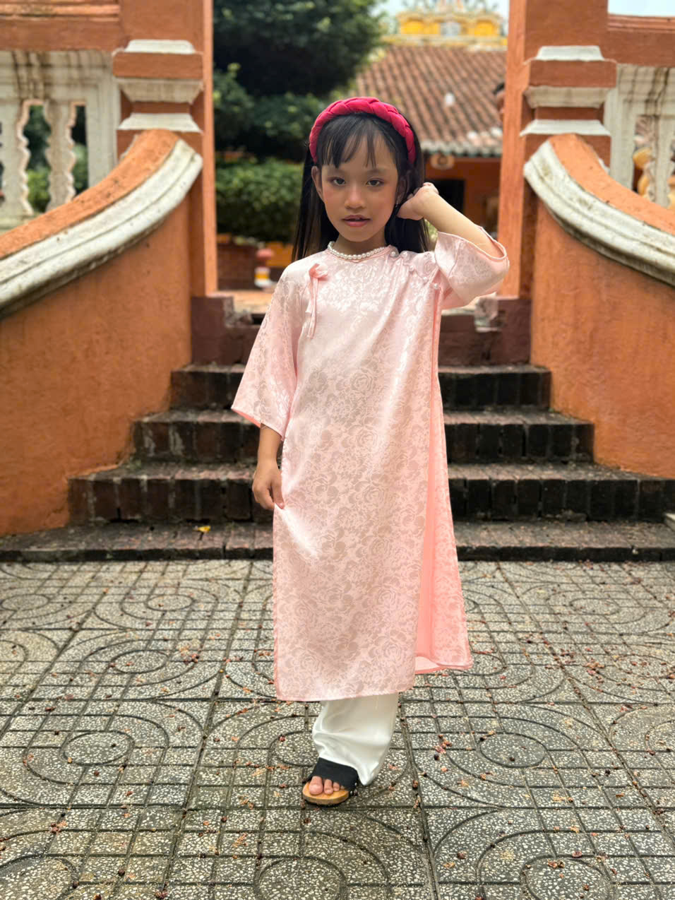 Áo Dài Trẻ Em #Bộ Áo Dài Lụa Ngọc cho bé # Thời Trang Trẻ Em