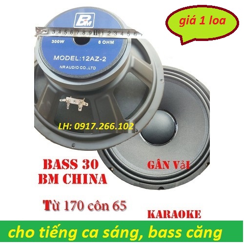 LOA BASS 30 BM XƯƠNG SẮT GÂN VẢI CÔN 65 - CỦ LOA 3 TẤC - GIÁ 1 CHIẾC