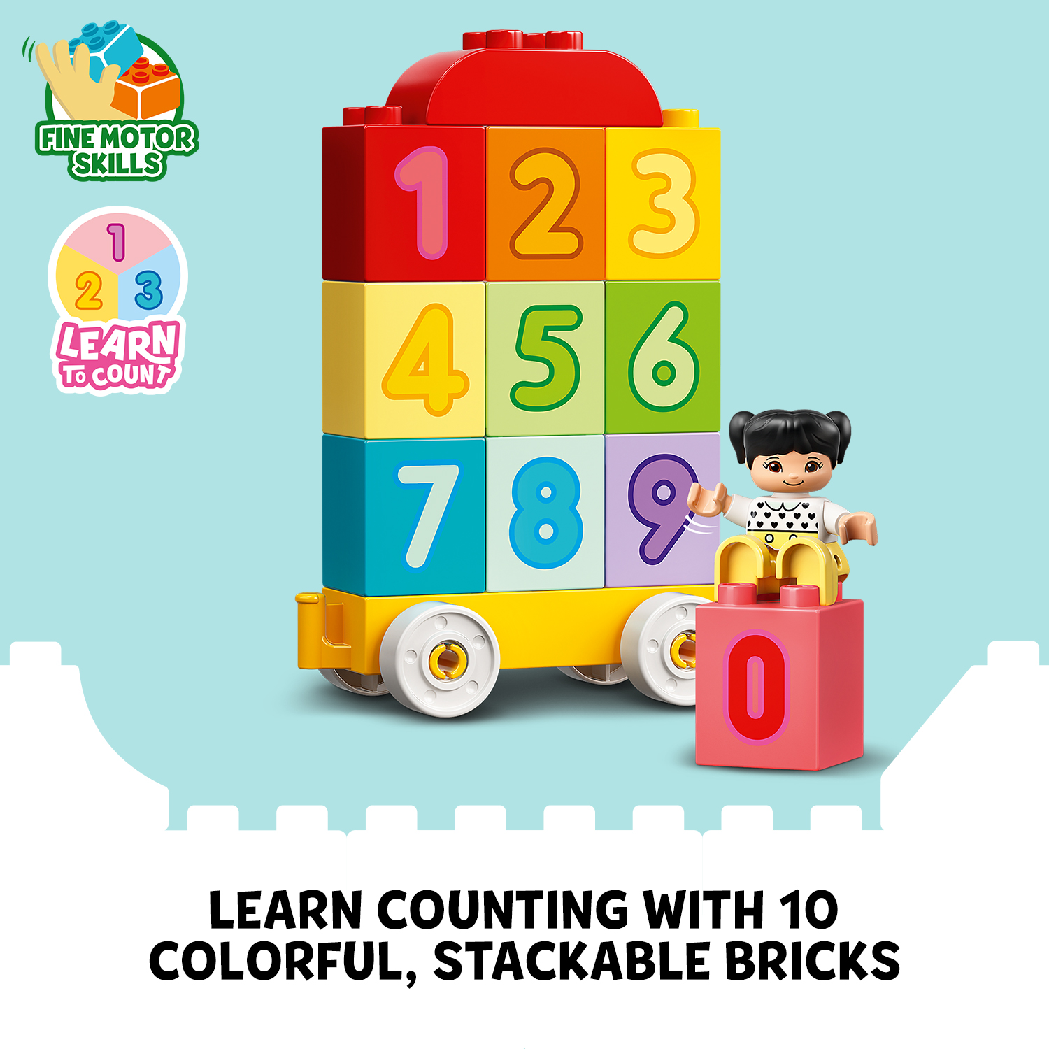 LEGO DUPLO 10954 Đồ Chơi Lắp Ráp Cho Bé Tàu lửa học đếm số (23 chi tiết)