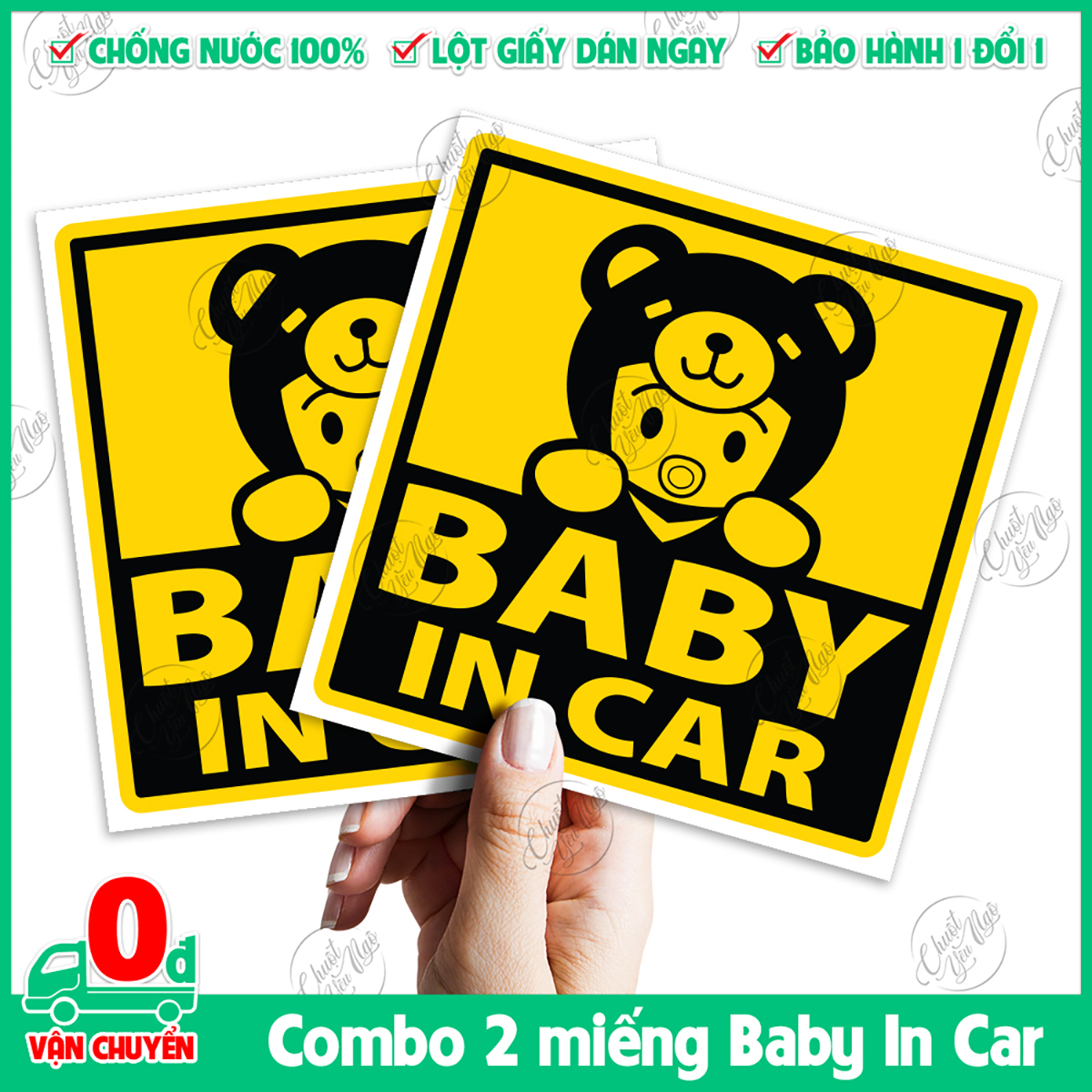 2 logo 10cm x 10cm Baby In Car sticker