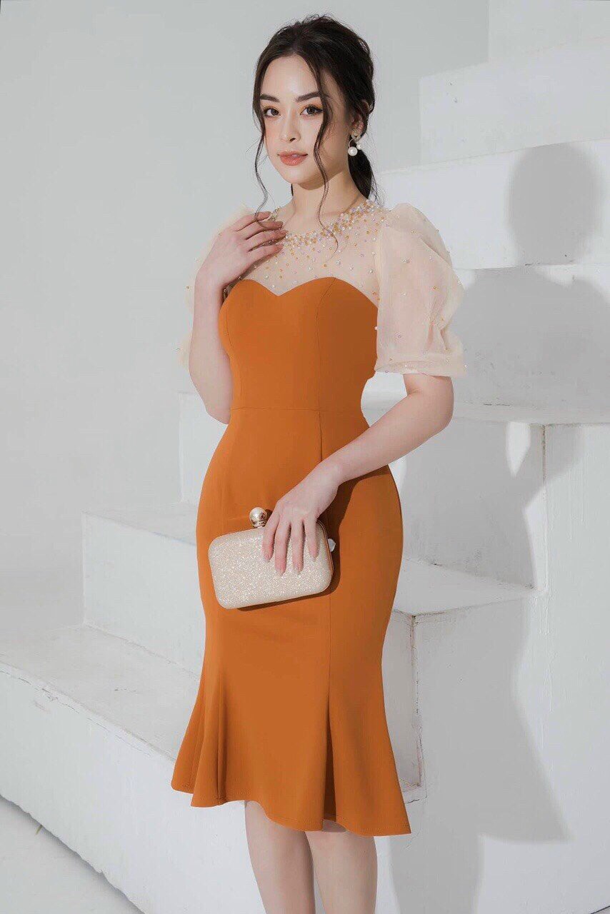 Đầm Body Đuôi Cá kết pha Lê - YB211076