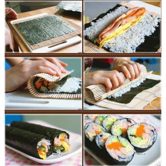 [Hoàn tiền 10%] Dụng Cụ Cuộn Sushi bằng gỗ .