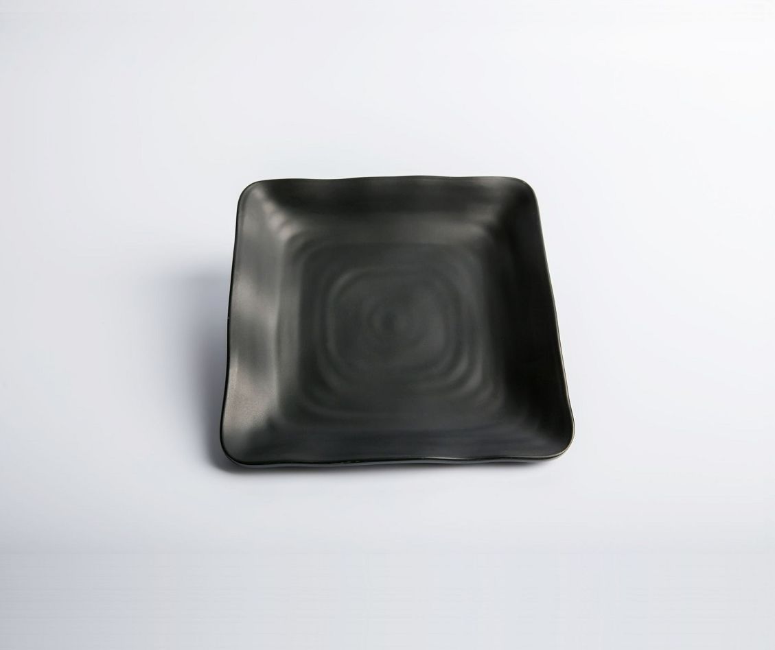 Dĩa vuông nhưa mưlamine nhám đen (3 size)