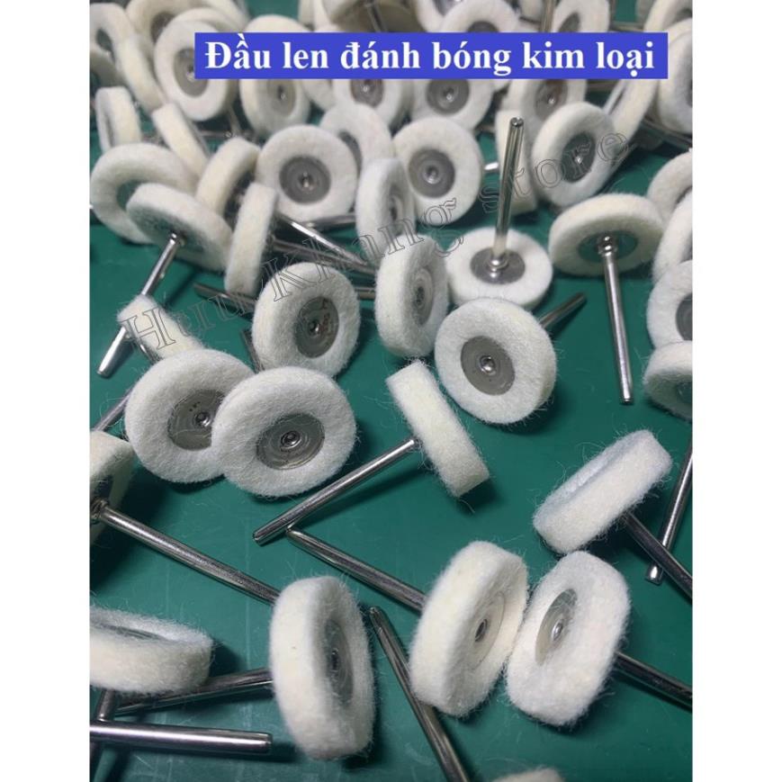 Đầu len đánh bóng kim loại, sườn điện thoại , đánh bóng kim loại trục 3mm đầu 25mm B2