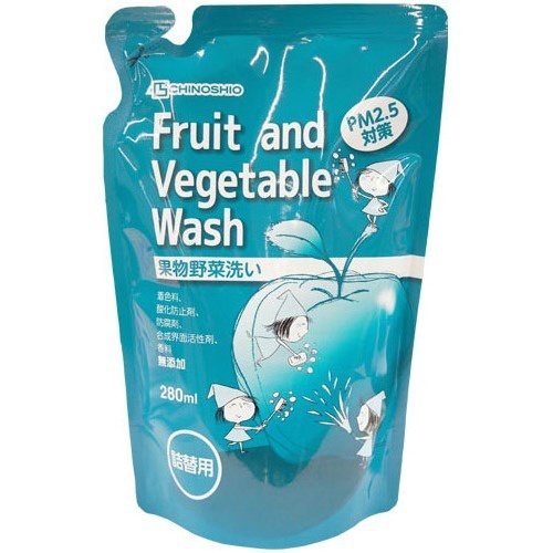 Nước rửa rau củ quả Chinoshio Fruit and Vegetable Wash 280ml của Nhật Bản shop Cosin Store làm sạch trái cây, rau củ