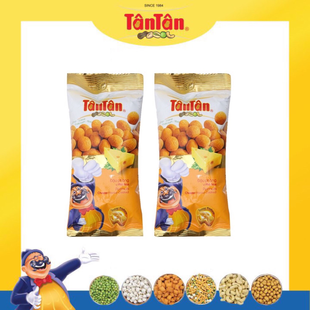 Combo 2 gói Đậu Phộng Vị Phô Mai Tân Tân (28g/gói x2)