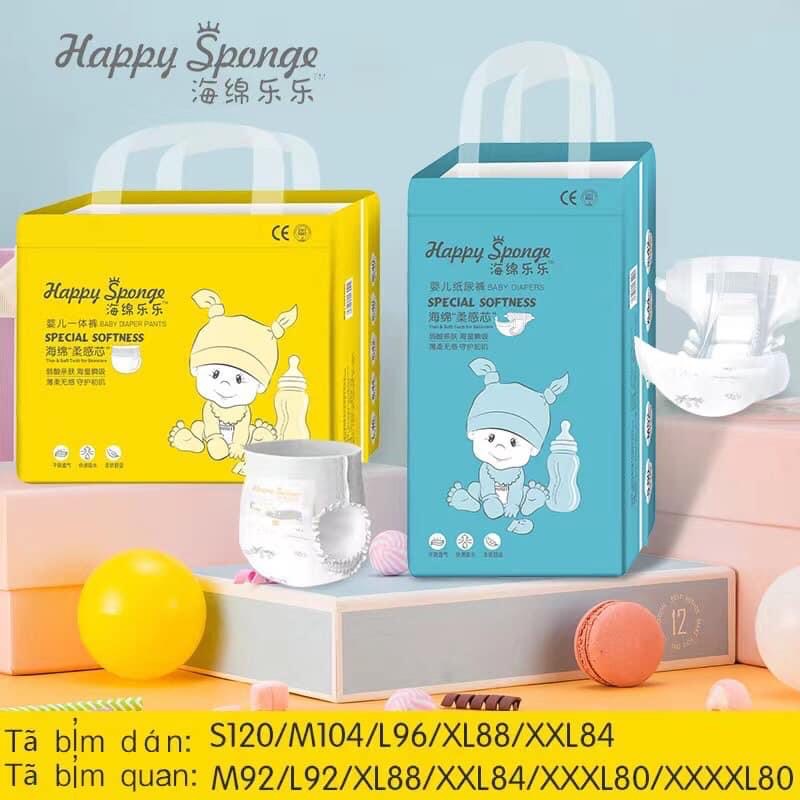 Tã/Bỉm HAPPY SPONGE size S-4XL 80-120 miếng
