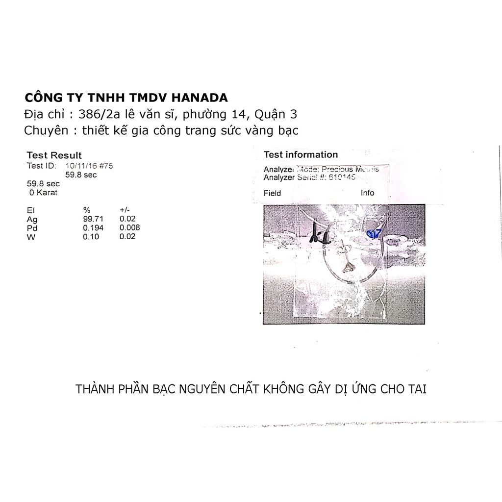 Nhẫn Bạc 925 Hanada 0643 Đuôi Cá Đá Xanh Freesize